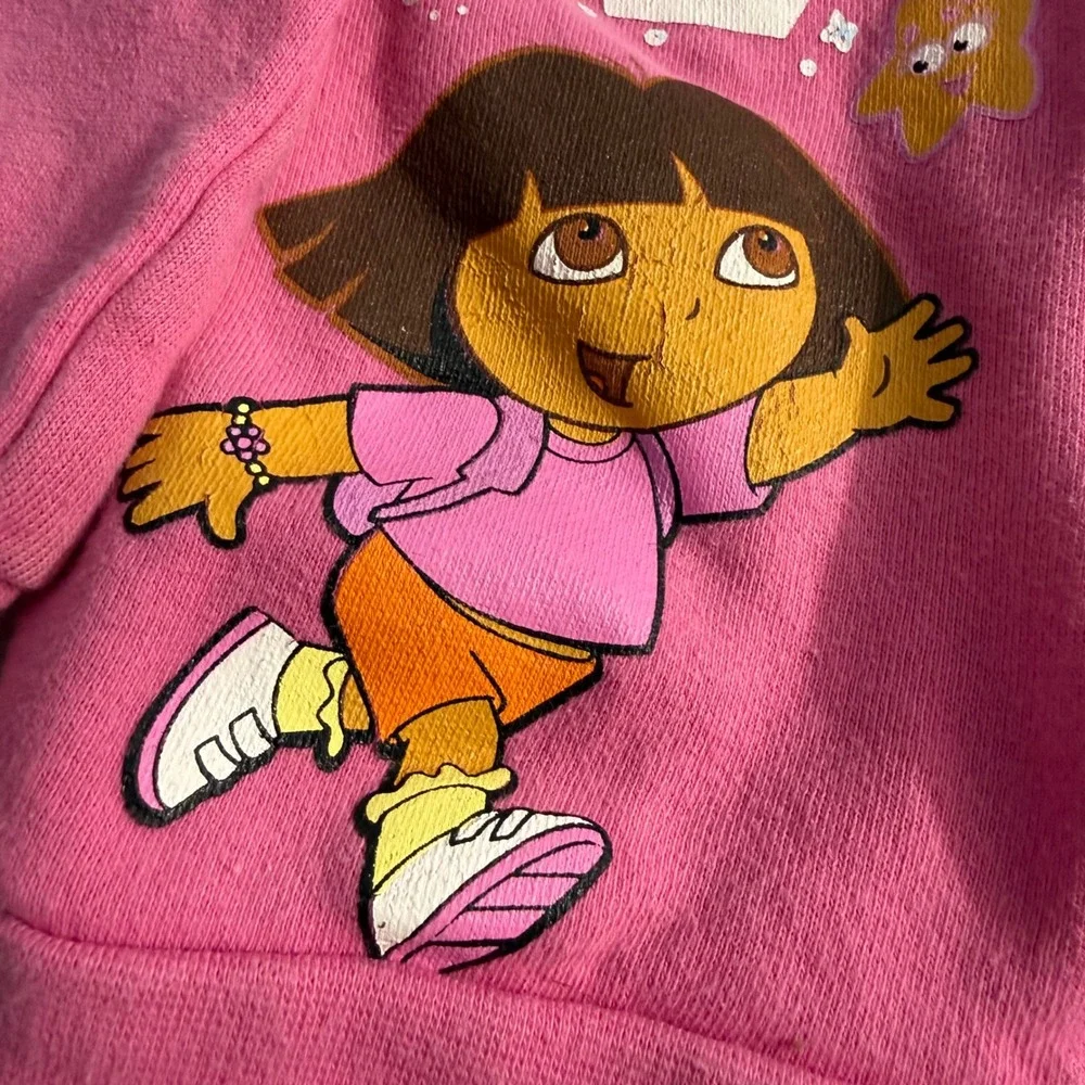 Vintage Y2K Nickelodeon Dora The Explorer Full Zip Sweatshirt Hoodie Girls 2T